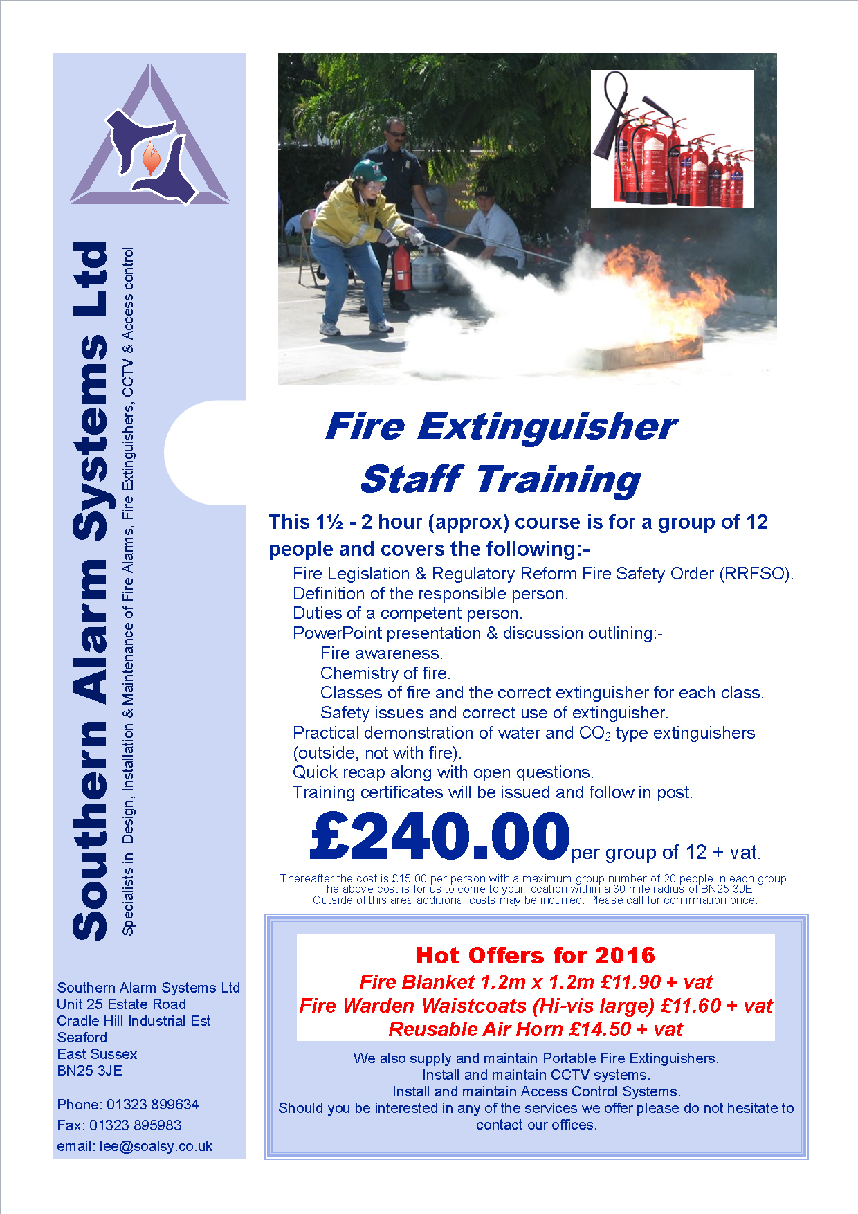 Small image of Fire training flyer